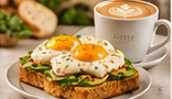 Avocado & Eggs on Toast & Coffee — Illustrative image