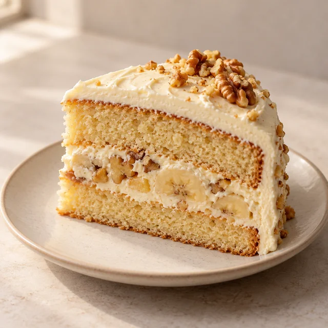 Vanilla, Banana & Walnut Cake — Per kg — Illustrative image